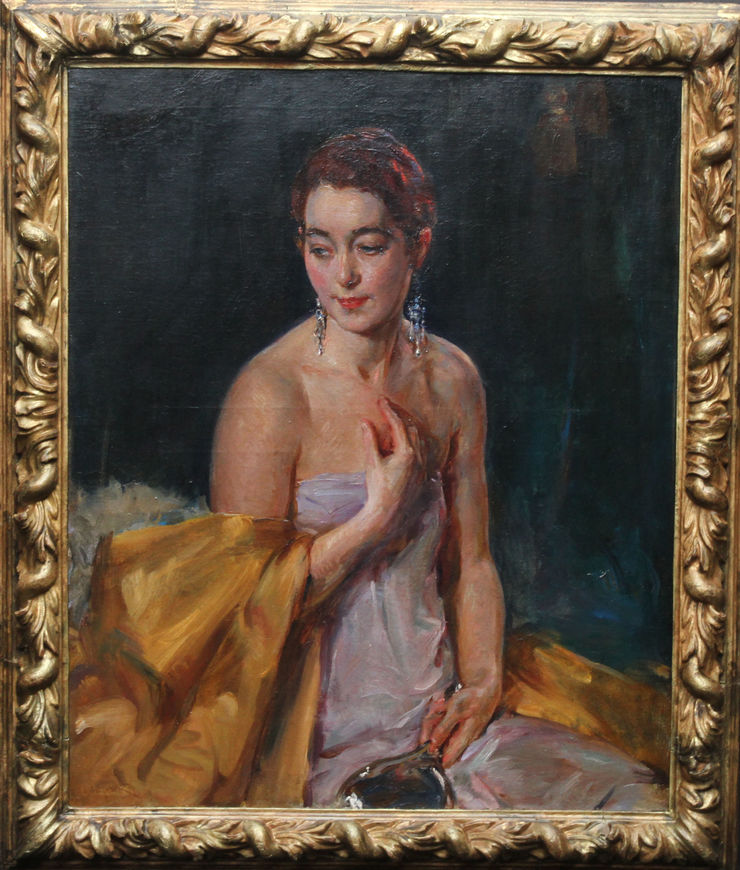 Art Deco Portrait of Artist's Wife by John da Costa at Richard Taylor Fine Art