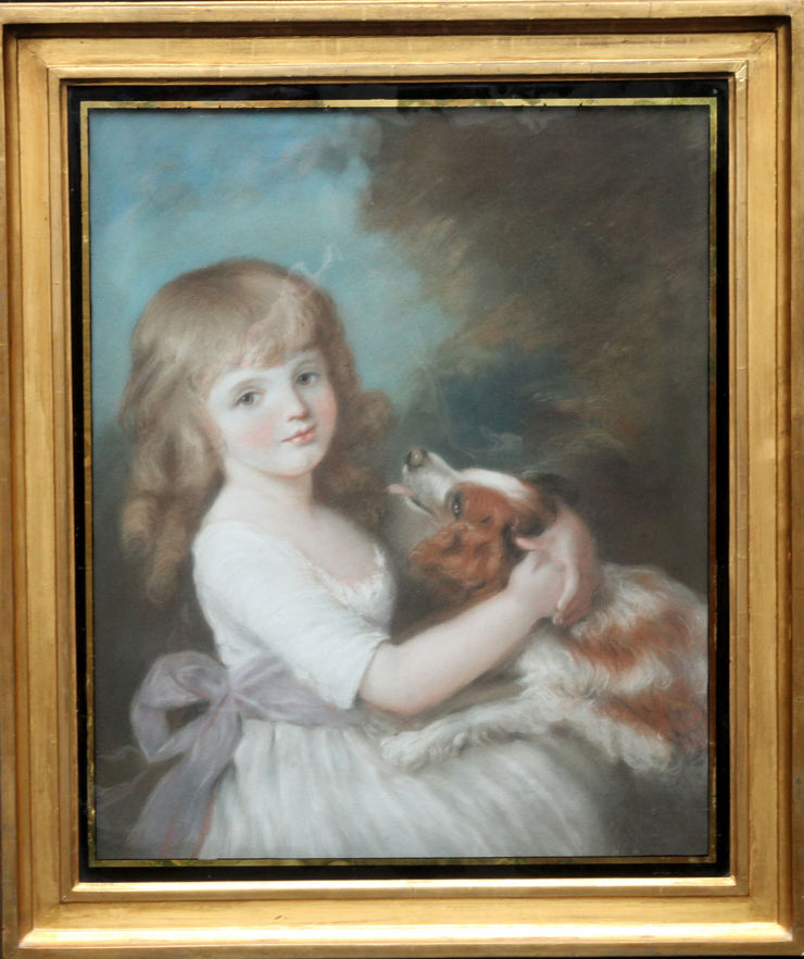 Regency Portrait of Girl with Dog by John Russell at Richard Taylor Fine Art