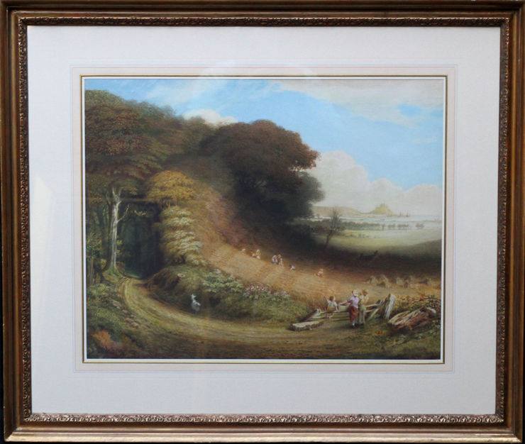 St Michael's Mount Cornish landscape by John Linnell at Richard Taylor Fine Art