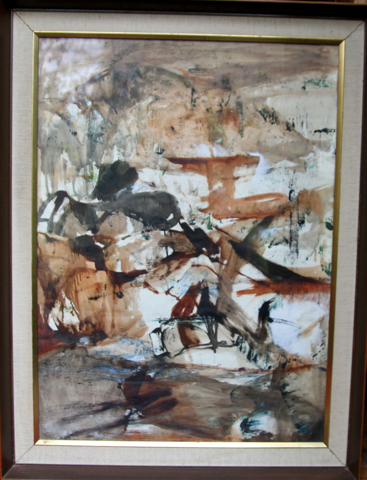 Australian Abstract Landscape watercolour by Judy Cassab at Richard Taylor Fine Art