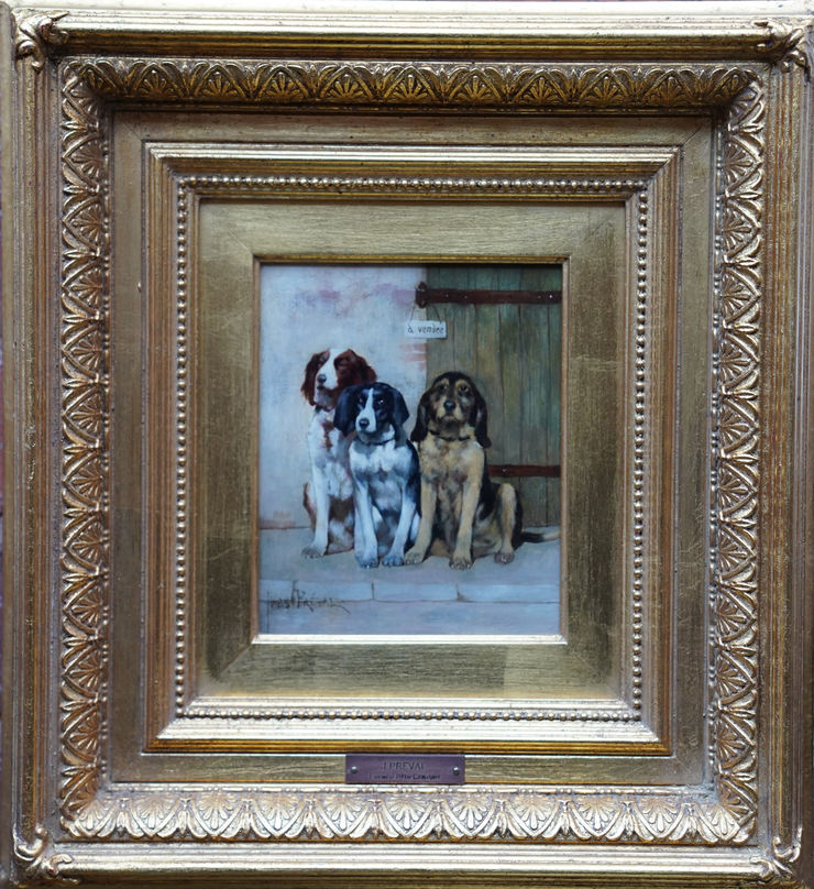 French Dogs Portrait by Jules Preval at Richard Taylor Fine Art