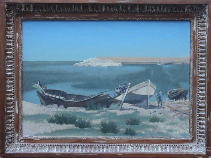 British Coastal Marine Landscape by Laurence Henry Irving at Richard Taylor Fine Art