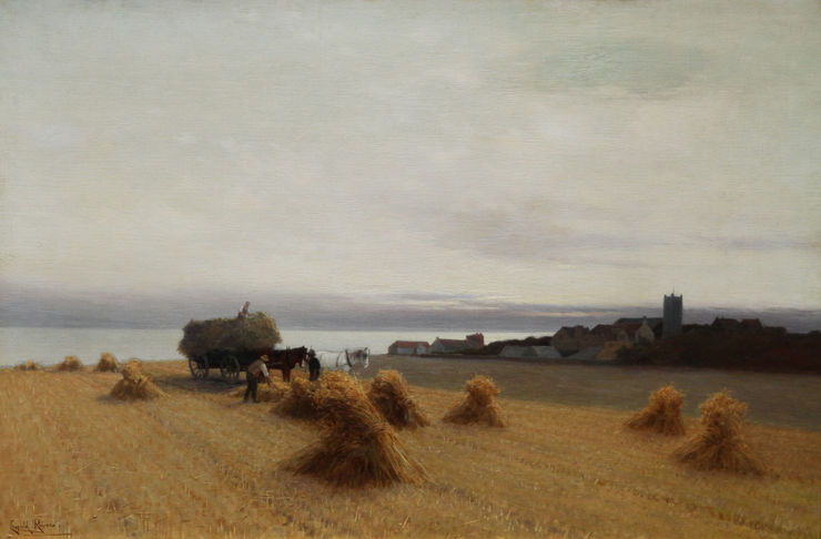 Victorian Harvest Coastal Landscape by Leopold Rivers Richard Taylor Fine Art