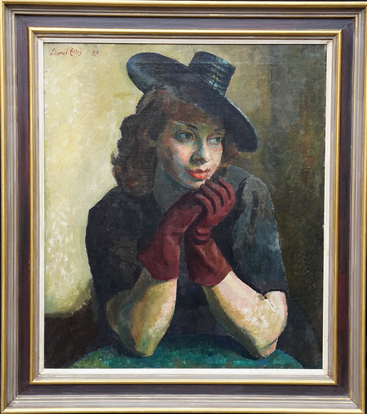 British Art Deco Portrait of a Lady by Lionel Ellis at Richard Taylor Fine Art