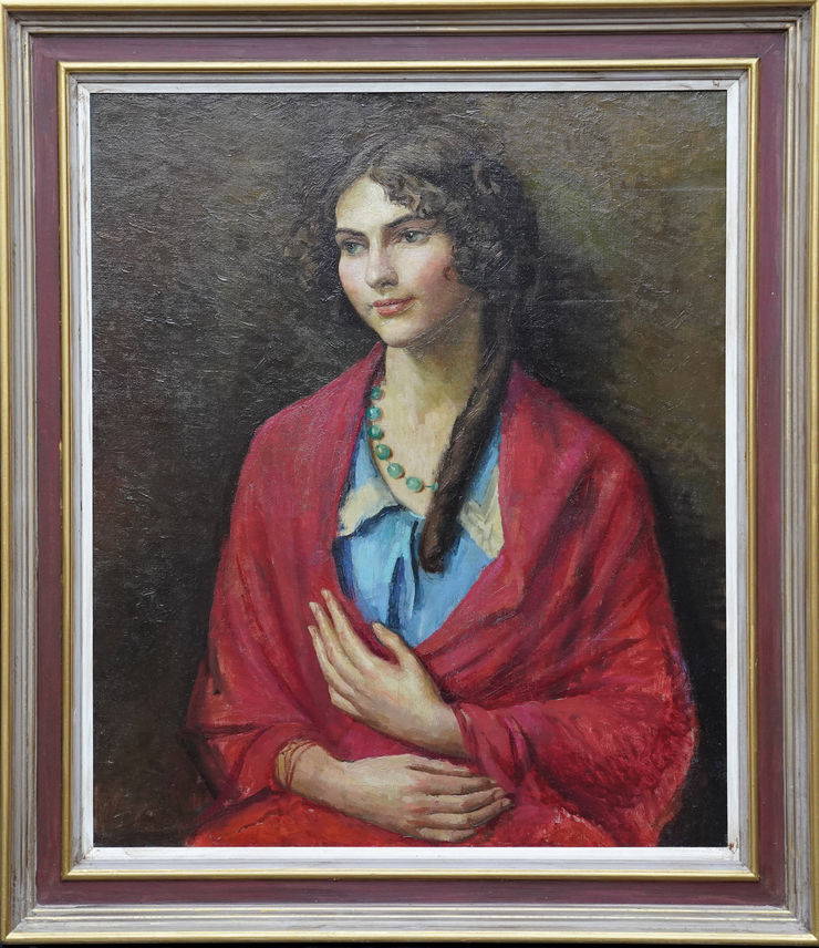 British Portrait of a Woman by Lionel Ellis at Richard Taylor Fine Art