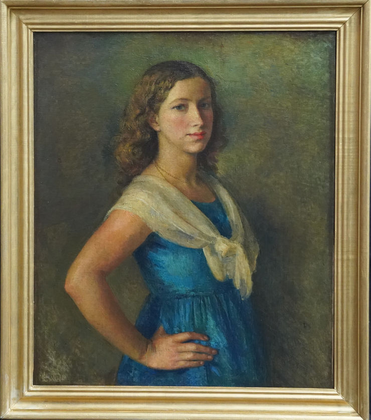 British Portrait of a Girl by Lionel Ellis at Richard Taylor Fine Art