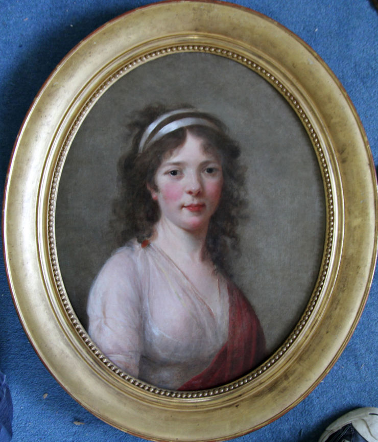 Oval Portrait of a Lady by  Elizabeth Vigee Le Brun at Richard Taylor Fine Art