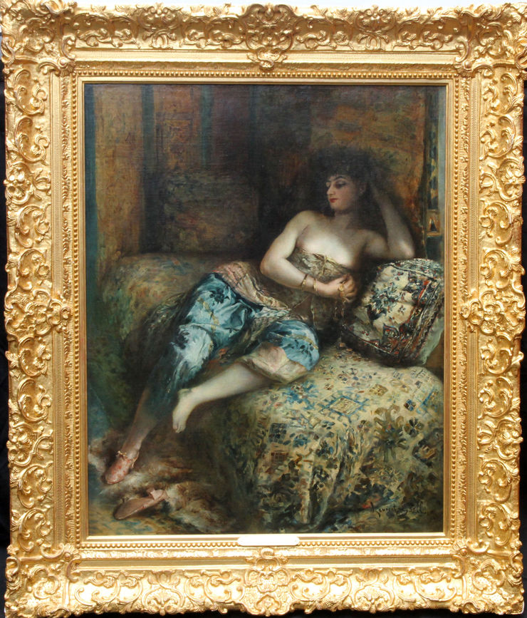 Orientalist Harem Portrait by Lucien Laurent Gsell at Richard Taylor Fine Art