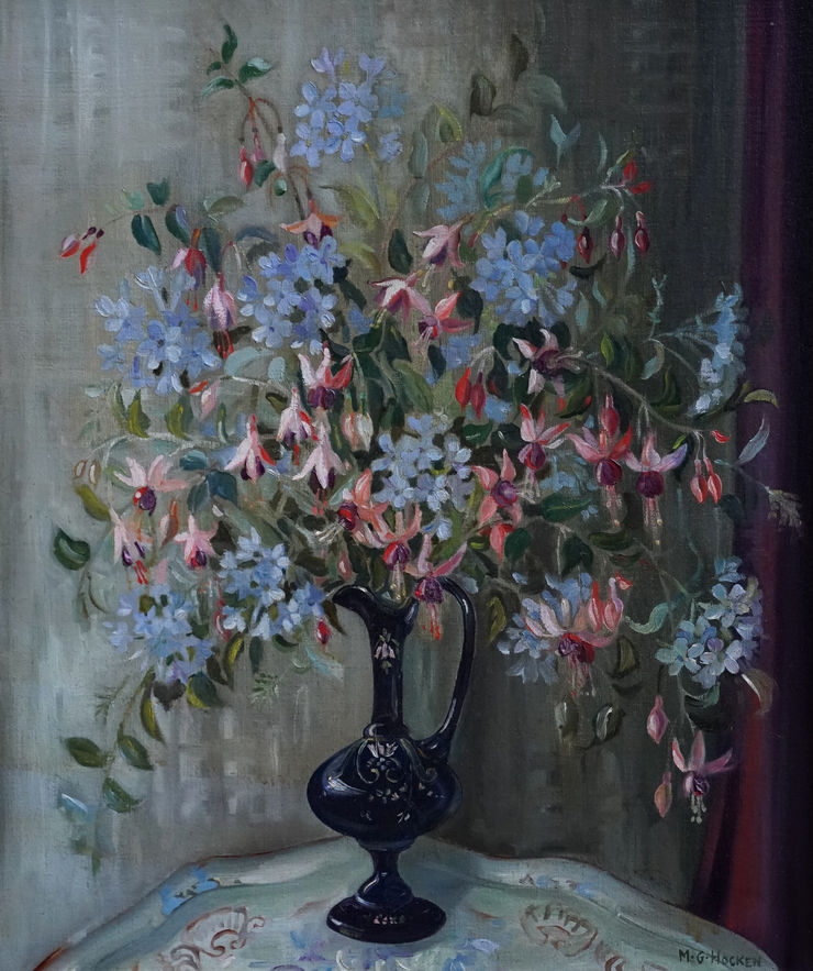 British 1950's Floral Still Life by Marion Grace Hocken Richard Taylor Fine Art