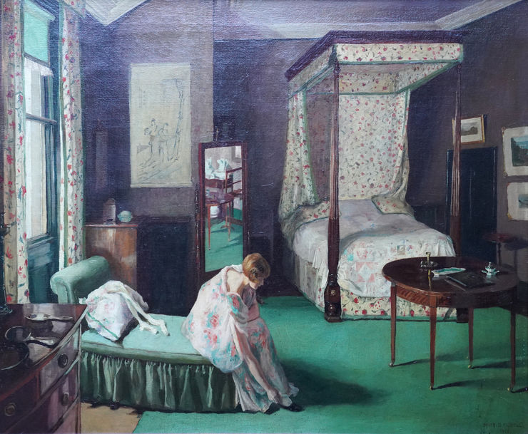 British 1928 Bedroom Interior by Mary Dawson Elwell Richard Taylor Fine Art