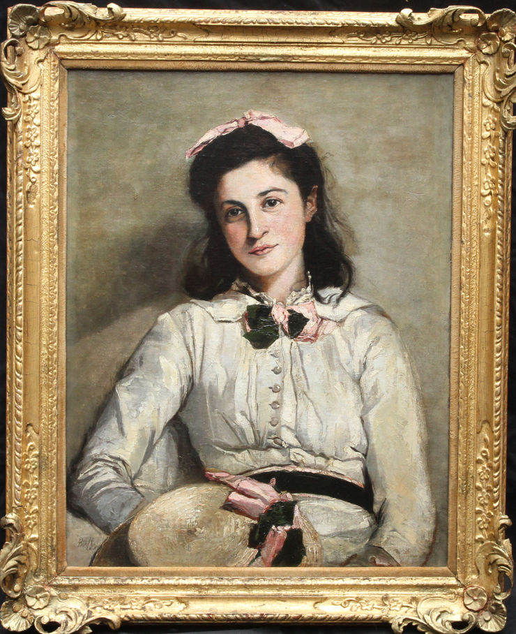 British Edwardian Portrait oil painting by Mary Rischgitz at Richard Taylor Fine Art