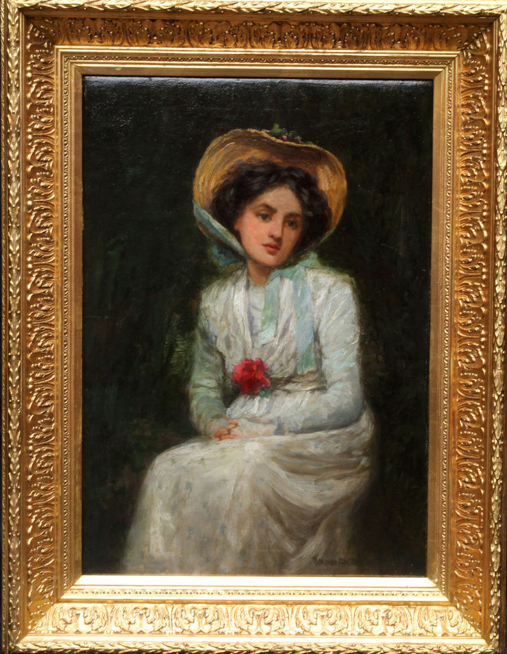 Scottish Portrait of Woman in Bonnet by Norman Macbeth at Richard Taylor Fine Art