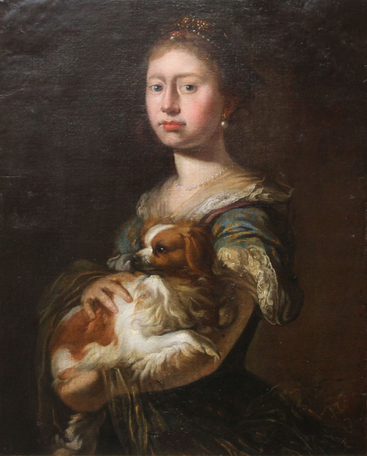 Lady and Spaniel Portrait by Old Master Richard Taylor Fine Art