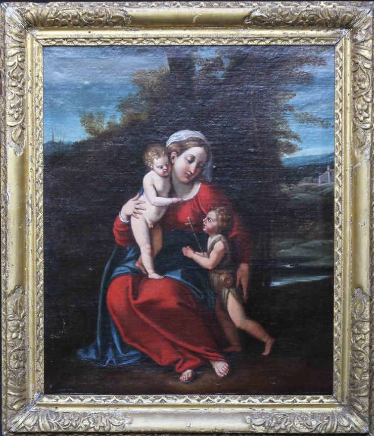 old master (circle annibale carracci) - richard taylor fine art - carved frame
