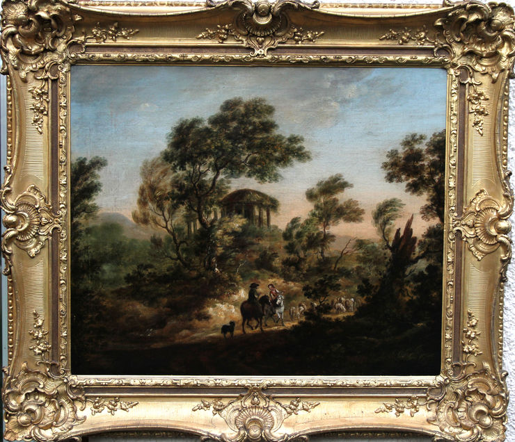 Moving the Flock by Thomas Gainsborough (circle) British landscape at Richard Taylor Fine Art