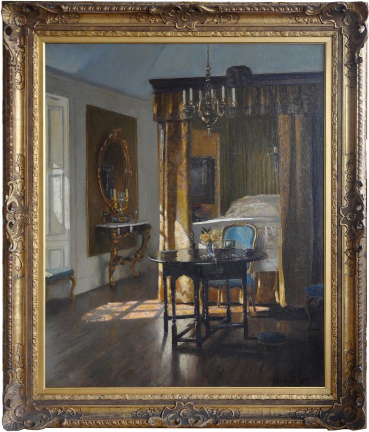 The Yellow Bed Scottish interior by Patrick William Adam  at Richard Taylor Fine Art