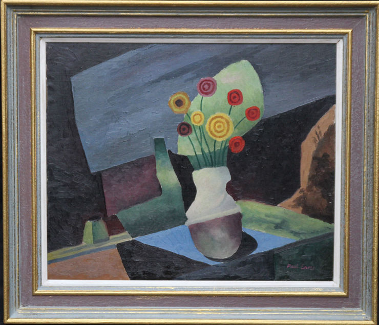 British Post Cubist Floral Oil Painting available at Richard Taylor Fine Art