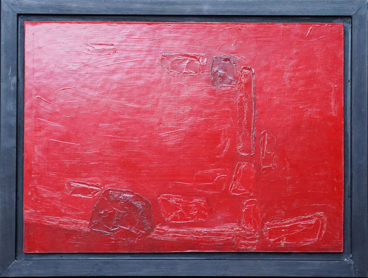 British Red Abstract by Peter L Field at Richard Taylor Fine Art