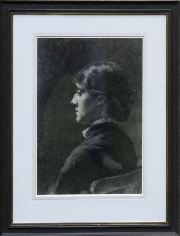 Pre-Raphaelite female portrait drawing at Richard Taylor Fine Art
