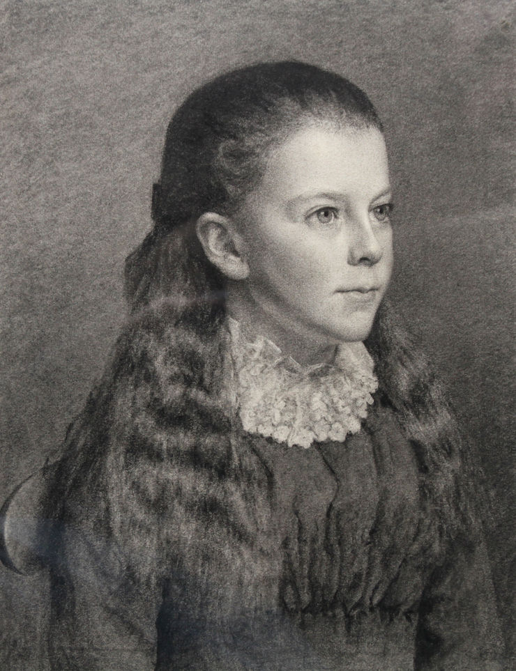 Portrait of Young Girl Pre-Raphaelite Victorian Drawing  Richard Taylor Fine Art