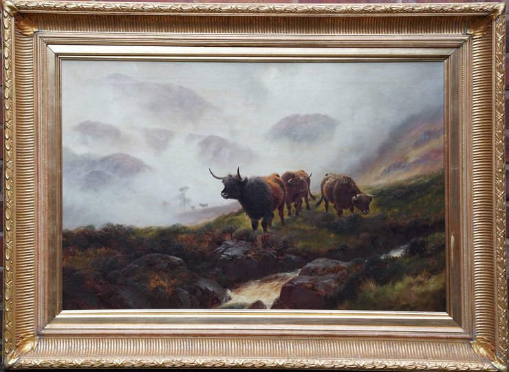 Scottish Highland Cattle by Henry R Hall at Richard Taylor Fine Art