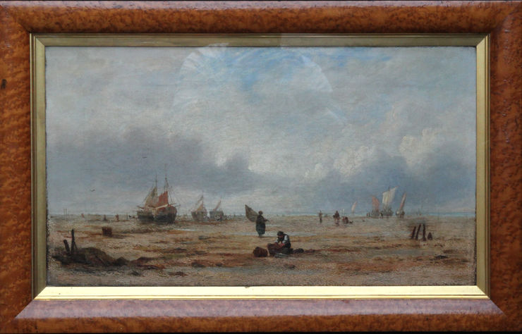 French Coastal Marine Scene by Richard Parkes Bonnington at Richard Taylor Fine Art
