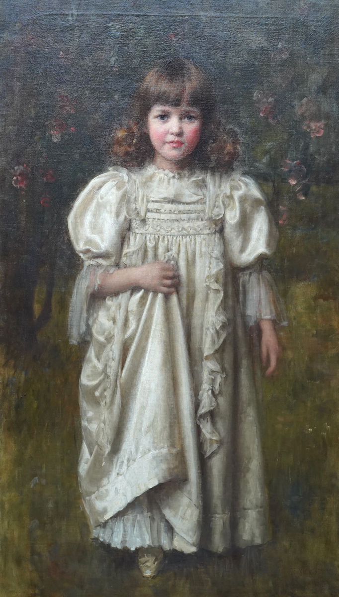British Edwardian Portrait of a Young Girl by Robert Edward Morrison Richard Taylor Fine Art