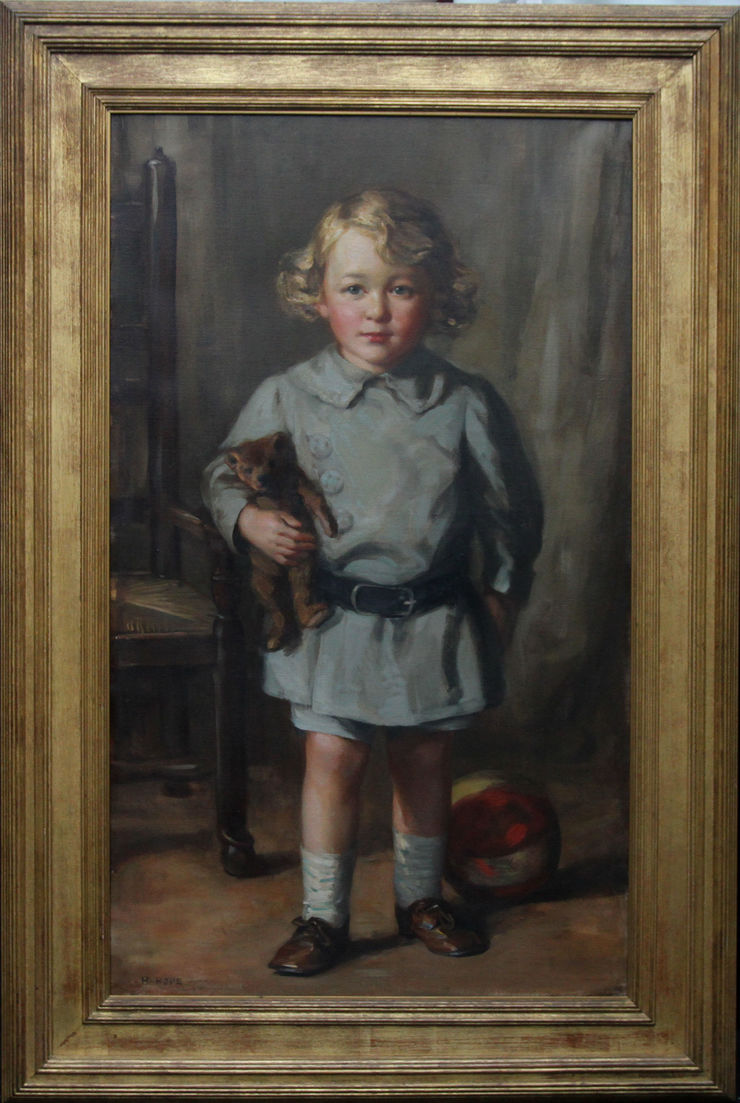 Scottish Portrait of a Boy With Bear by Robert Hope at Richard Taylor Fine Art