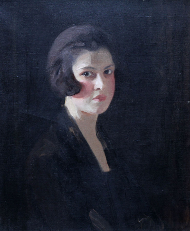 Art Deco Female Portrait by Robert Hope at Richard Taylor Fine Art