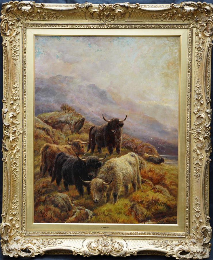 Scottish Landscape with Cattle by Robert Watson at Richard Taylor Fine Art