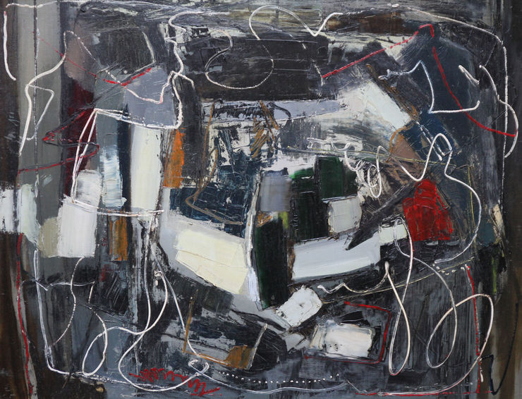 robert sadler - british fifties abstract  oil painting - richard taylor fine art