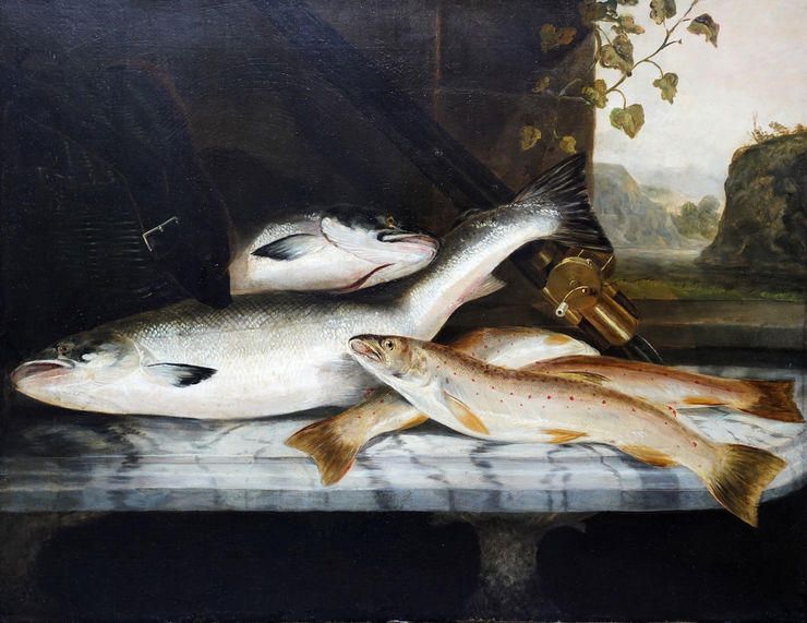 British Edwardian Still Life of Fish by Roland Knight Richard Taylor Fine Art