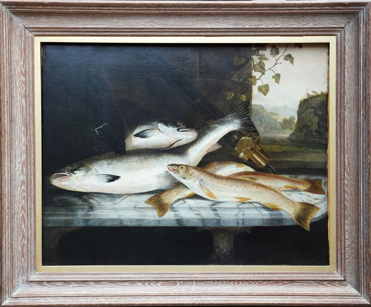 British Angling Still Life of Fish by Roland Knight at Richard Taylor Fine Art