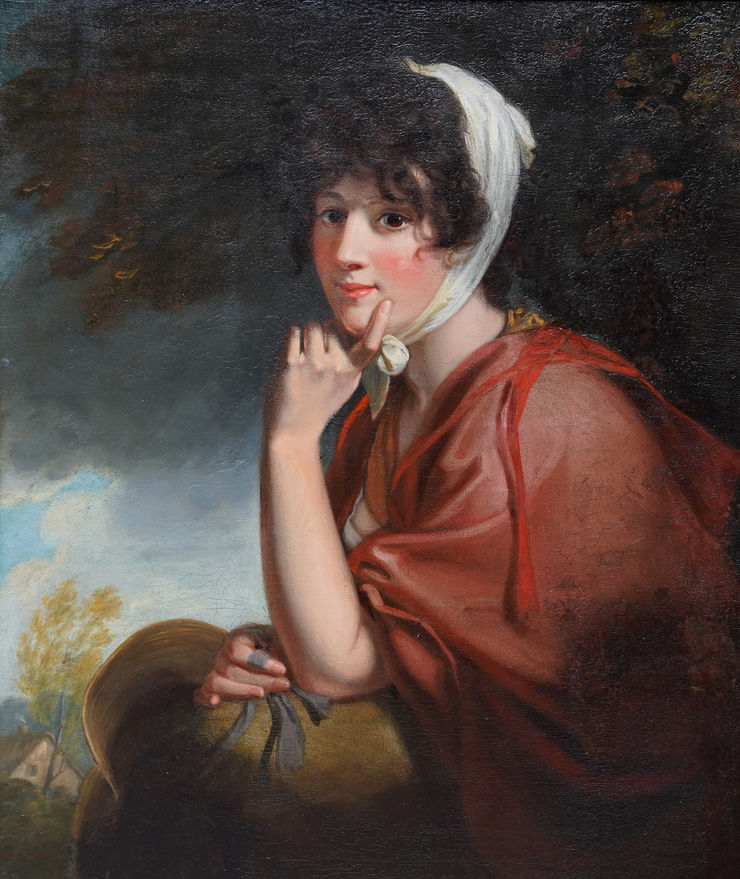 British Old Master Female Portrait by Samuel Woodforde at Richard Taylor Fine Art