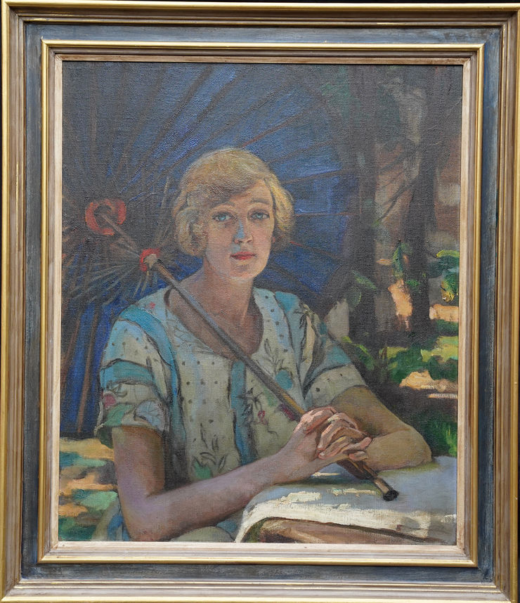 Art Deco Portrait of Mrs Bingley by Scottish School at Richard Taylor Fine Art