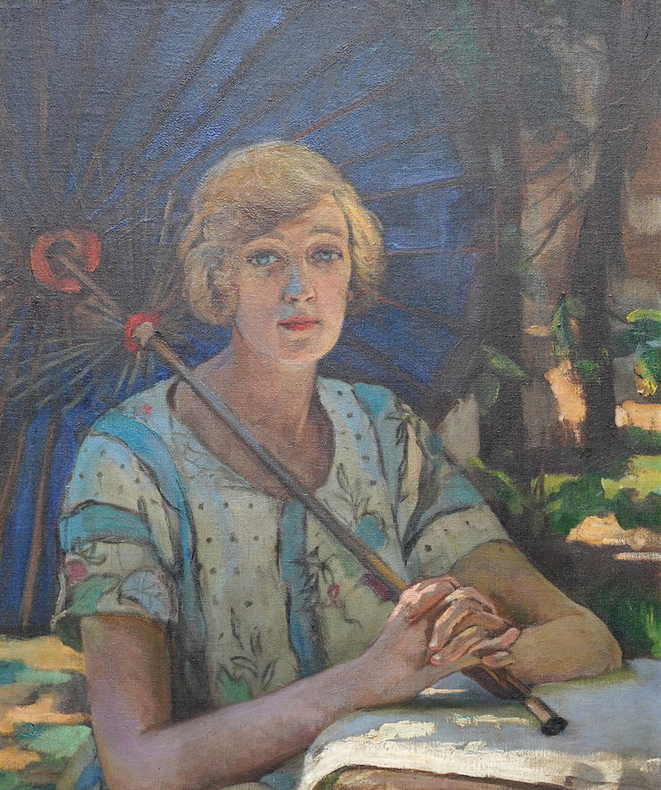 Thirties Portrait of Mrs Bingley by Scottish School at Richard Taylor Fine Art