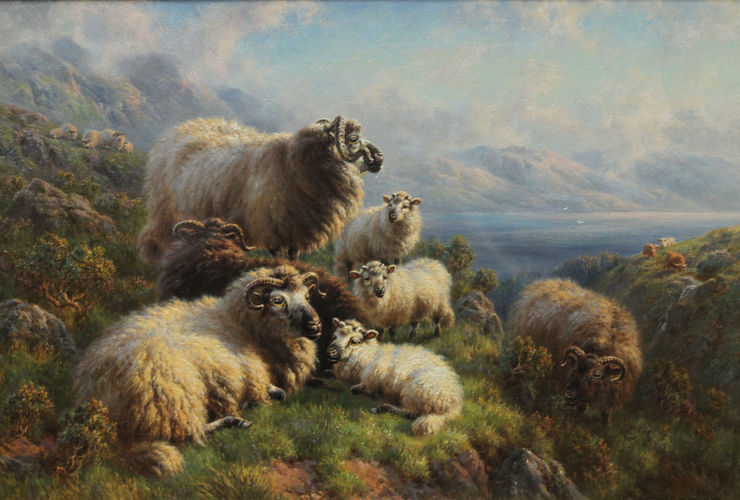 Scottish Edwardian Sheep Landscape by Arthur Sydney Watson Richard Taylor Fine Art