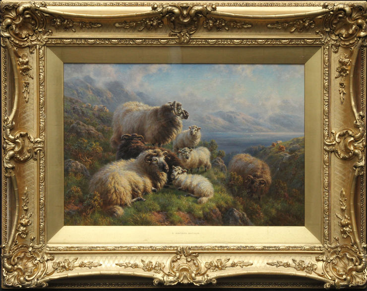 Sheep at Loch Tay Perthshire by Arthur Sydney Watson at Richard Taylor Fine Art
