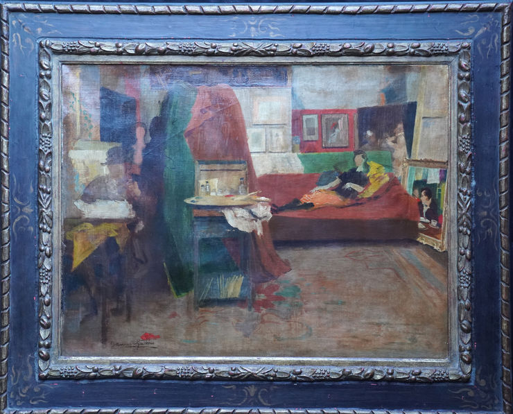 Scottish Interior of Artist's Studio by James Guthrie at Richard Taylor Fine Art