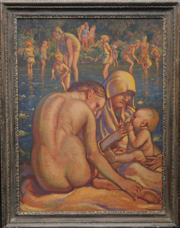 Bathers Mother and Child by Stanley Spencer available at  Richard Taylor Fine Art
