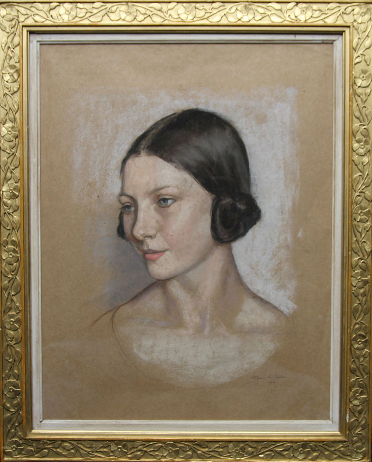 Art Deco Young Woman British portrait by Stefani Melton Fisher at Richard Taylor Fine Art