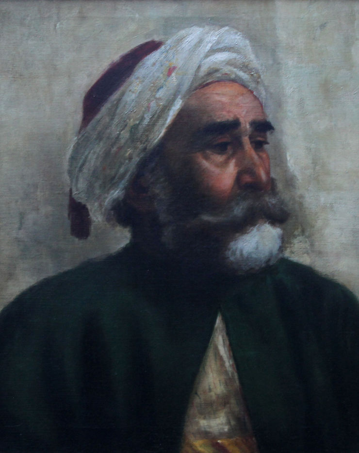 Orientalist 19th century portrait oil painting from the Turkish School Richard Taylor Fine Art