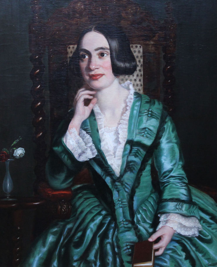 Victorian Woman in Green Dresss by James Scott Richard Taylor Fine Art