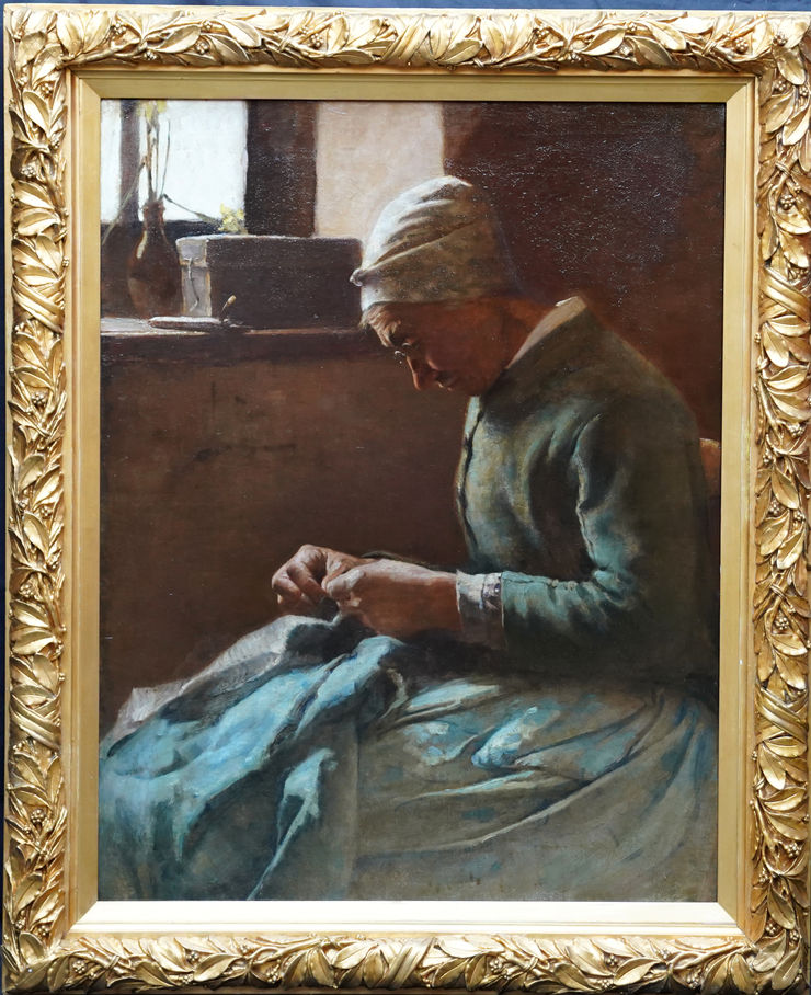 British Newlyn School Portrait  by Walter Langley at Richard Taylor Fine Art