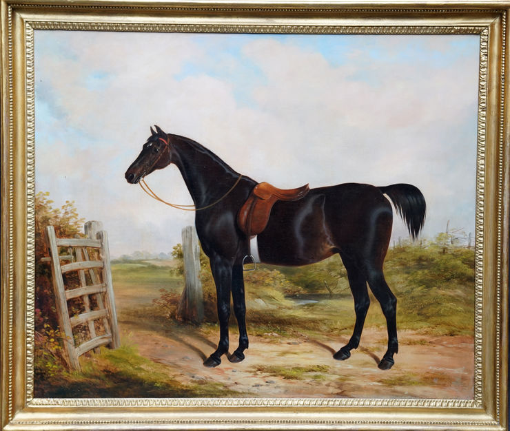 British Horse in Landscape by William Barraud at Richard Taylor Fine Art