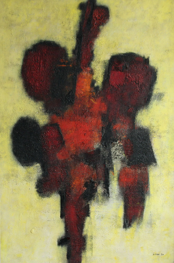 Red Idol Scottish Abstract by William Gear CoBrA Group   Richard Taylor Fine Art