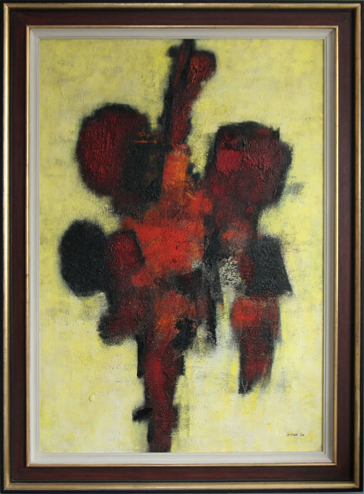 Red Idol Scottish Abstract oil by William Gear at  Richard Taylor Fine Art