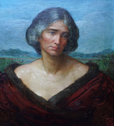 Portrait of a Lady in Maroon Dress