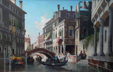 Gondolas in a Venetian Canal