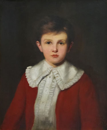 Portrait of a Young Boy in Red Coat